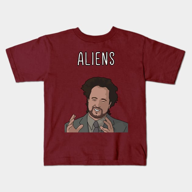 ALIENS GUY, History Channel, Ancient Alien, UFO, Area 51 Kids T-Shirt by Third Wheel Tees